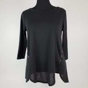 42 Pops Womens Black Tunic Blouse (Size XL)